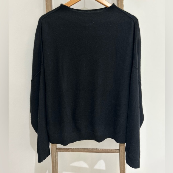 Pilcro Anthropologie Alani Cashmere Mockneck Sweater Oversized Black Size XL - Picture 6 of 7